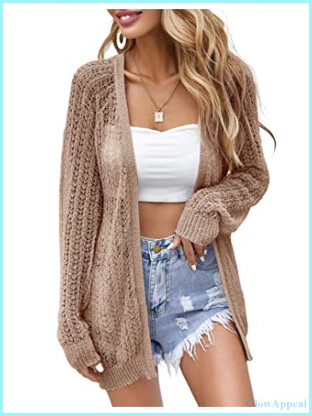 Crochet Lightweight Cardigan Cover Up Open Front Long Sleeve Summer Cardigans